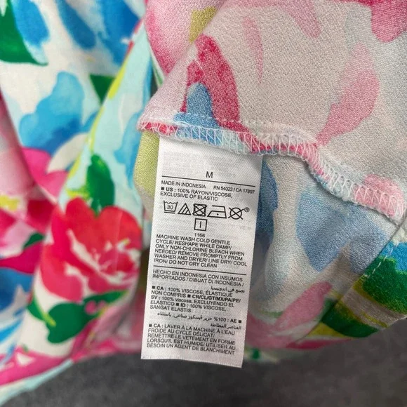 NEW Old Navy Midi Dress Womens Medium Multi Color New Floral Smocked Strappy - Picture 7 of 9